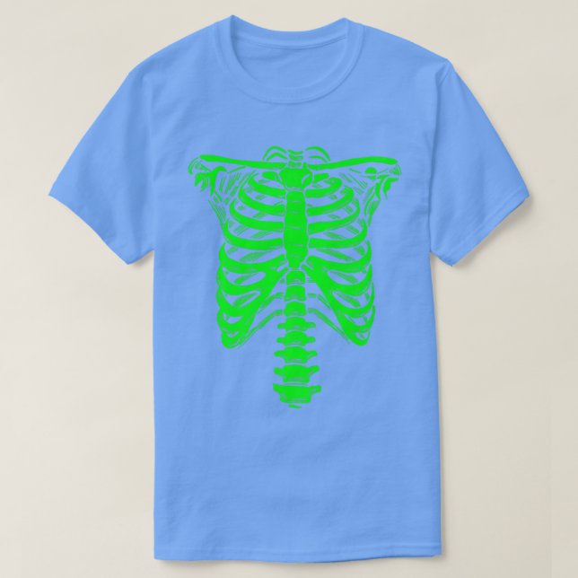 halloween Skeleton Rib grönt av bursyra  T Shirt (Design framsida)