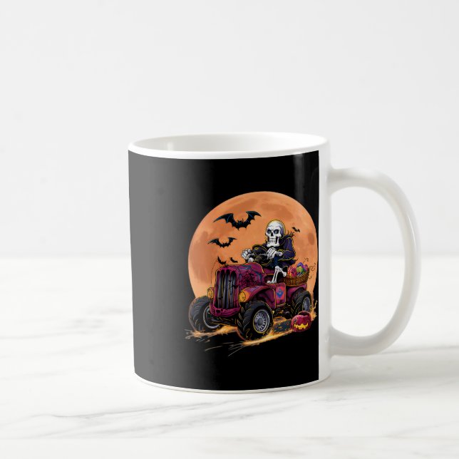 Halloween Skeleton Riding Monster Lastbil Småbarn  Kaffemugg (Höger)