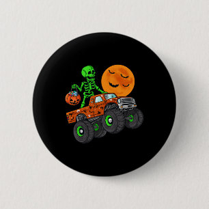 Halloween Skeleton Riding Monster Lastbil Småbarn Knapp