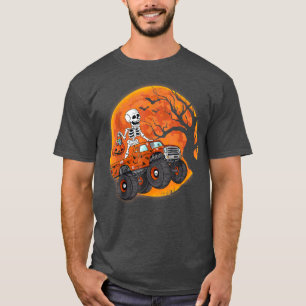 Halloween Skeleton Riding Monster Lastbil Småbarn T Shirt