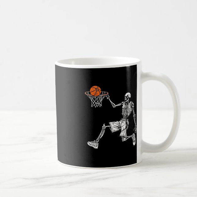 Halloween skeleton Roligt basketball-spelare Slam Kaffemugg (Höger)