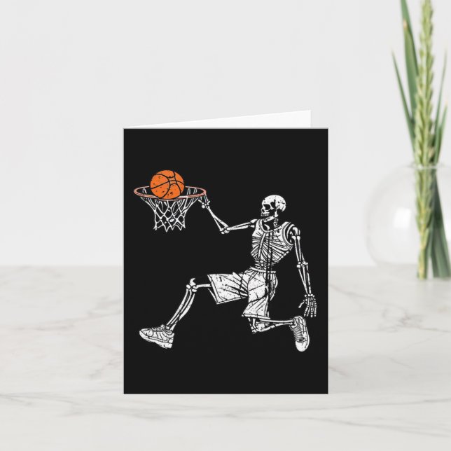 Halloween skeleton Roligt basketball-spelare Slam Kort (Framsida)