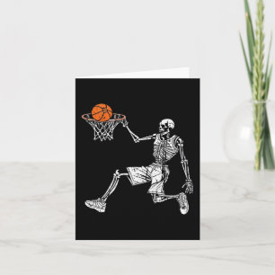 Halloween skeleton Roligt basketball-spelare Slam Kort