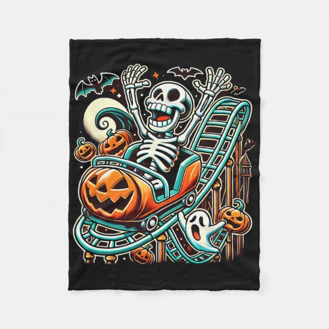 Halloween Skeleton Roller Underlägg Fleecefilt (Framsidan)