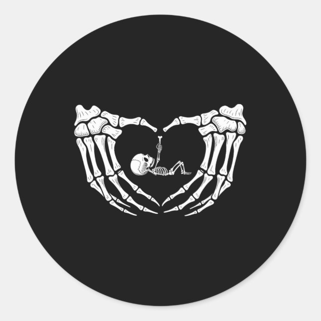 Halloween Skeleton Runt Klistermärke (Framsida)