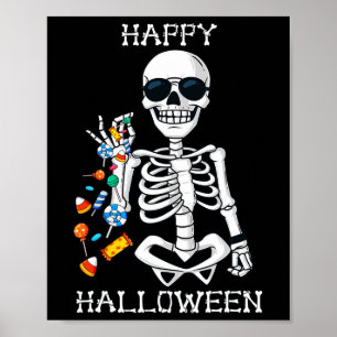 Halloween Skeleton Salting Candy Roligt Poster