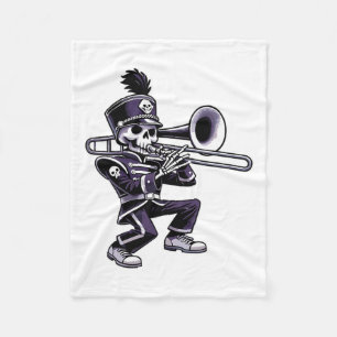 Halloween Skeleton School Marching Band Trombone P Fleecefilt