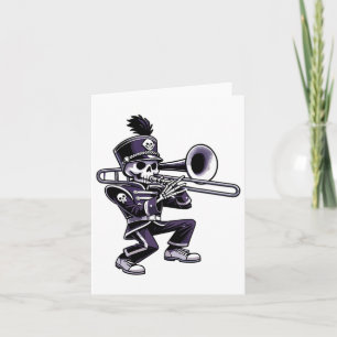 Halloween Skeleton School Marching Band Trombone P Kort