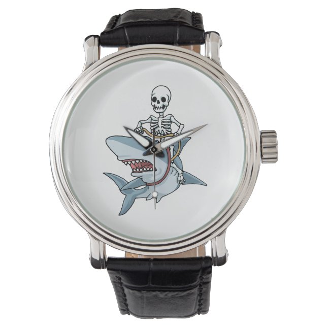 Halloween Skeleton Shark Funny Halloween Gift Armbandsur (Framsida)