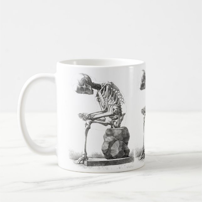 Halloween Skeleton Sitta Anatomy Kaffemugg (Vänster)