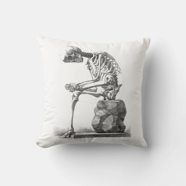 Halloween Skeleton Sitta Anatomy Kudde (Framsida)