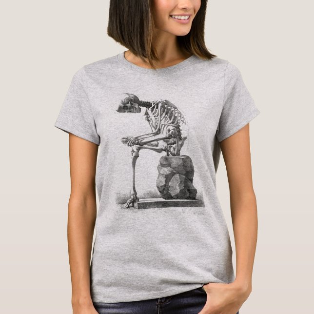 Halloween Skeleton Sitta Anatomy T Shirt (Framsida)