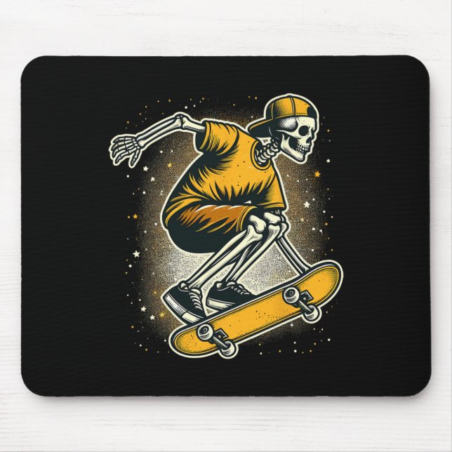 Halloween Skeleton Skater Skateboard Musmatta (Framsidan)