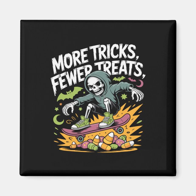 Halloween Skeleton Skater Tricks Döskalle skateboa Magnet (Framsidan)