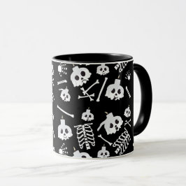 Halloween Skeleton Skull Bones Mönster Mugg