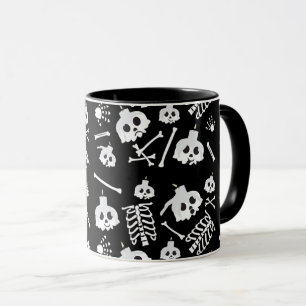 Halloween Skeleton Skull Bones Mönster Mugg
