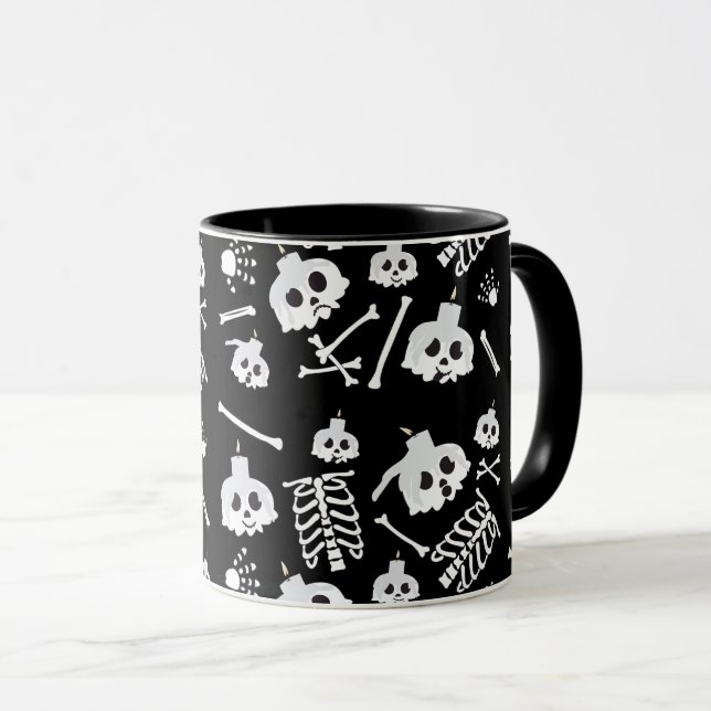 Halloween Skeleton Skull Bones Mönster Mugg (Framsida höger)