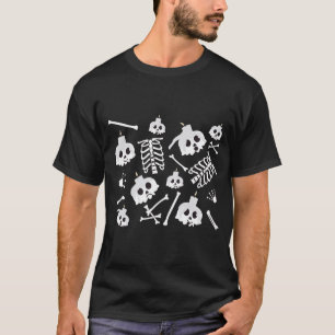 Halloween Skeleton Skull Bones Mönster T Shirt