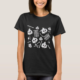 Halloween Skeleton Skull Bones Mönster T Shirt