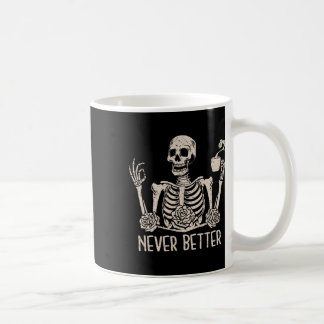 Halloween Skeleton Skull Kvinnor som dricker kaffe Kaffemugg