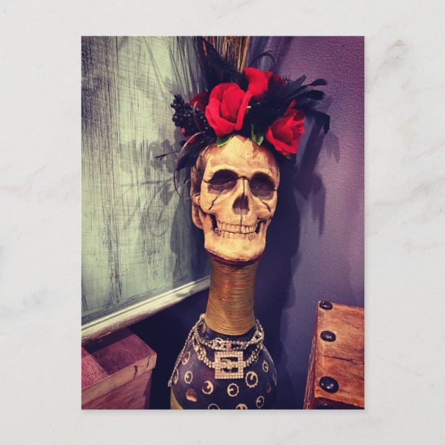 Halloween Skeleton Skull-vykort Vykort (Framsida)