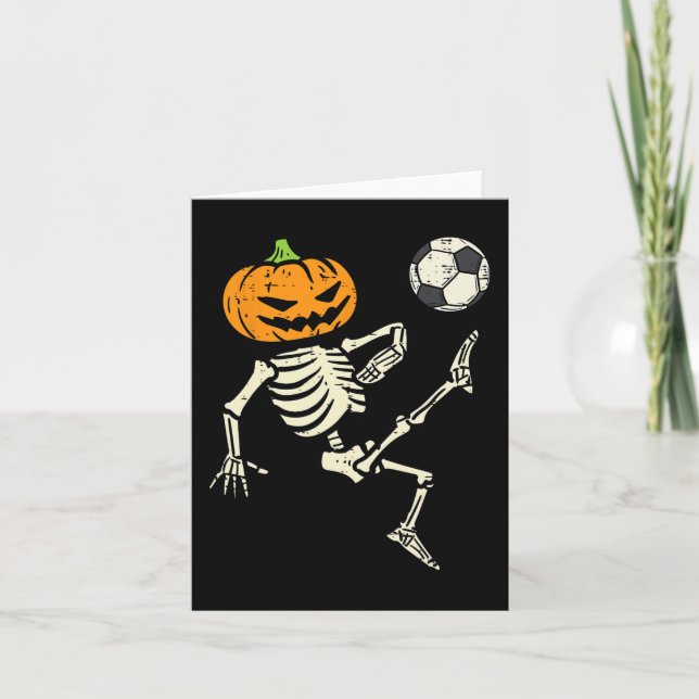 Halloween Skeleton Soccer Football Costume Boy Kid Kort (Framsida)