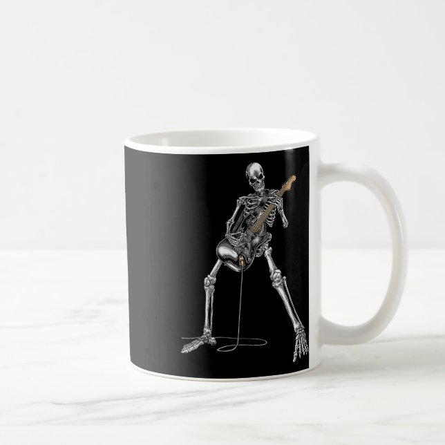 Halloween Skeleton spelar Guitar Rock and roll Nd Kaffemugg (Höger)