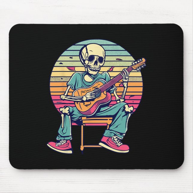 Halloween Skeleton spelar Guitar Rock and roll Nd Musmatta (Framsidan)