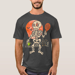 Halloween Skeleton spelar tennis Funny Player Coa T Shirt