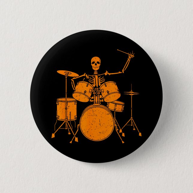 Halloween Skeleton spelar upp rom Cute Funny Drums Knapp (Framsida)