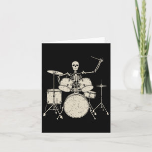 Halloween Skeleton spelar upp rom Cute Funny Drums Kort