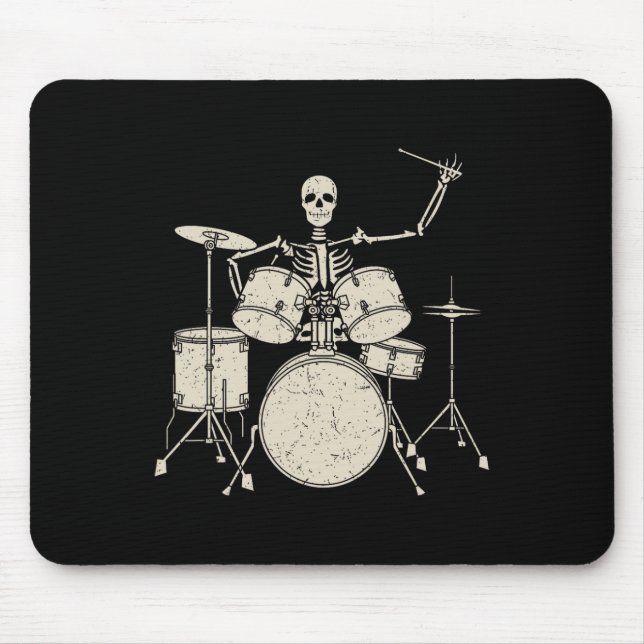 Halloween Skeleton spelar upp rom Cute Funny Drums Musmatta (Framsidan)