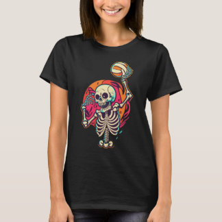 Halloween Skeleton spelar volleyball T Shirt