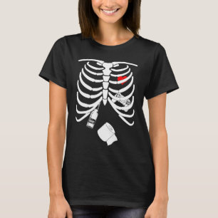 Halloween Skeleton Spelreferens Beer Toilet papper T Shirt