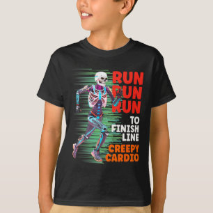 Halloween Skeleton Springer Creepy Cardio Joggare  T Shirt