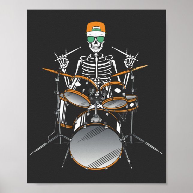 Halloween Skeleton Sten Hand spelar dammar Poster (Framsidan)