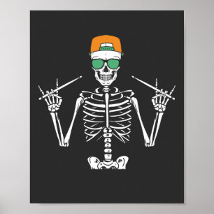 Halloween Skeleton Sten Hand spelar dammar Poster