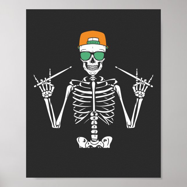 Halloween Skeleton Sten Hand spelar dammar Poster (Framsidan)