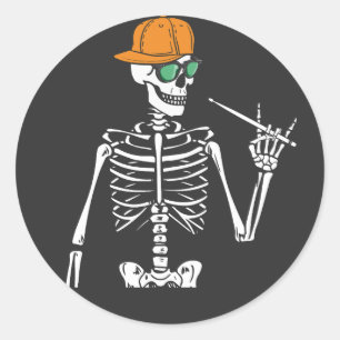 Halloween Skeleton Sten Hand spelar dammar Runt Klistermärke