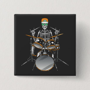 Halloween Skeleton Sten Hand spelar upp Drums Squa Knapp
