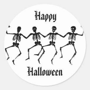 Halloween Skeleton Stickers Runt Klistermärke