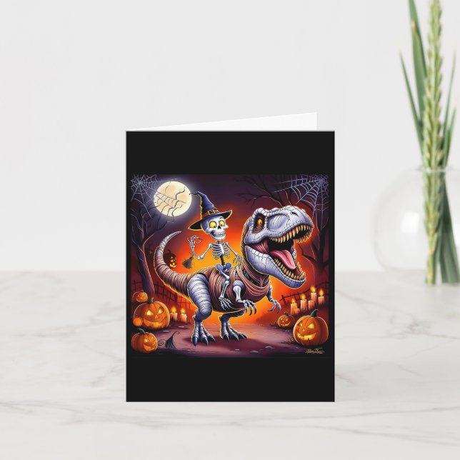 Halloween Skeleton T-rex Ride Kort (Framsida)