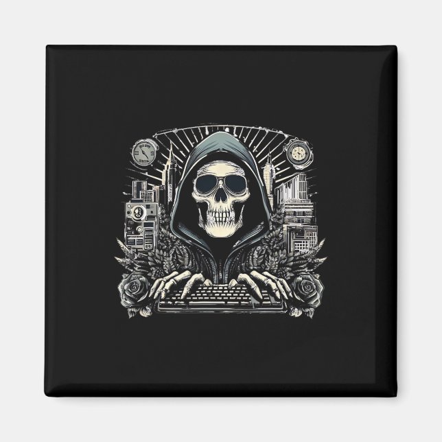 Halloween Skeleton Tangentbord Magnet (Framsidan)