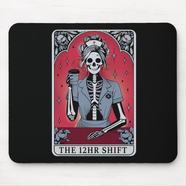 Halloween Skeleton Tarot Card 12-timmarsskift N Musmatta (Framsidan)