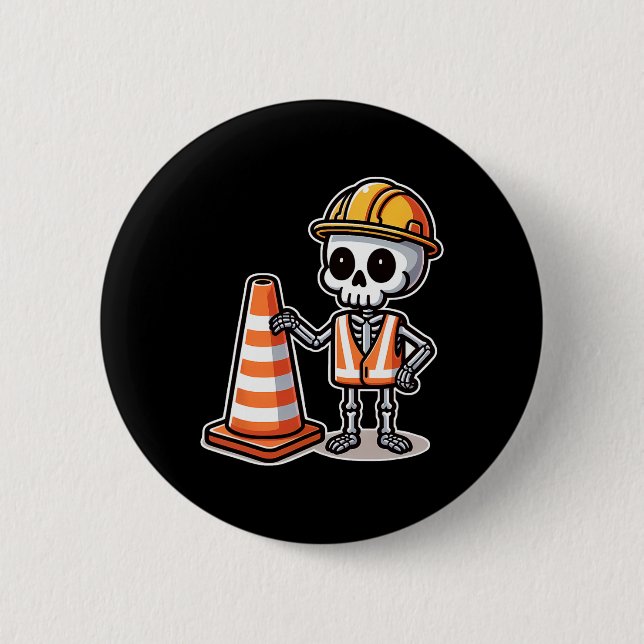 Halloween Skeleton Traffic Cone Knapp (Framsida)