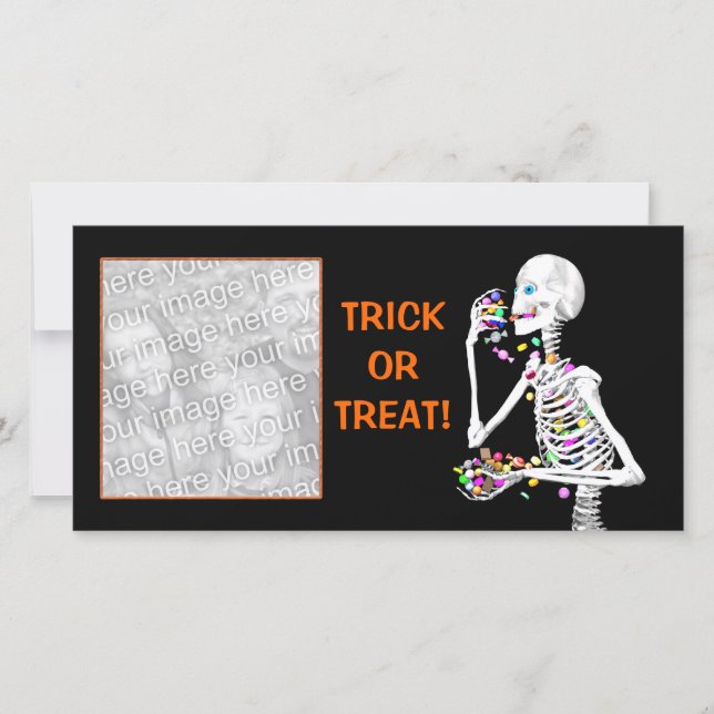 Halloween Skeleton Treats Julkort (Framsida)