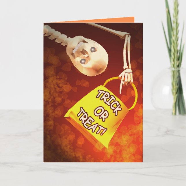 Halloween Skeleton Treats Kort (Framsida)