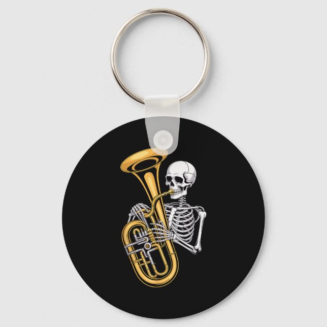 Halloween Skeleton Tuba Tubist  Nyckelring (Framsida)