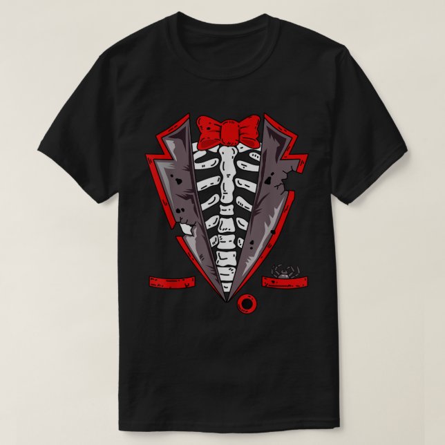 Halloween Skeleton Tuxedo Costume Gift T Shirt (Design framsida)