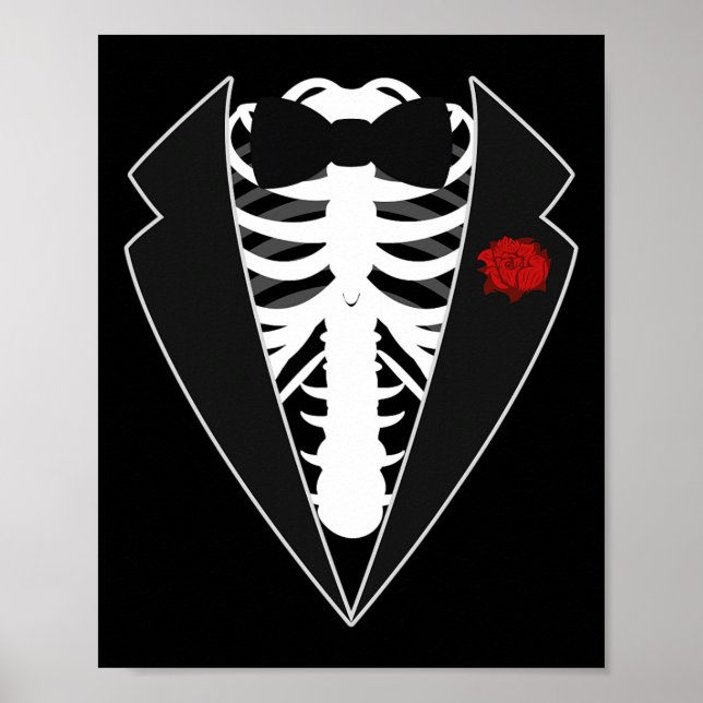 Halloween Skeleton Tuxedo Costume Poster (Framsidan)